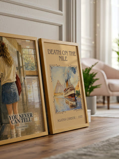 You never can tell watercolour print framed by window – literary home decor