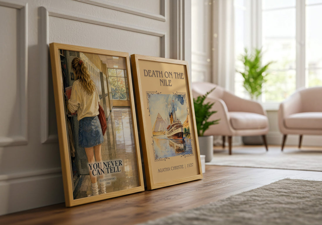 You never can tell watercolour print framed by window – literary home decor
