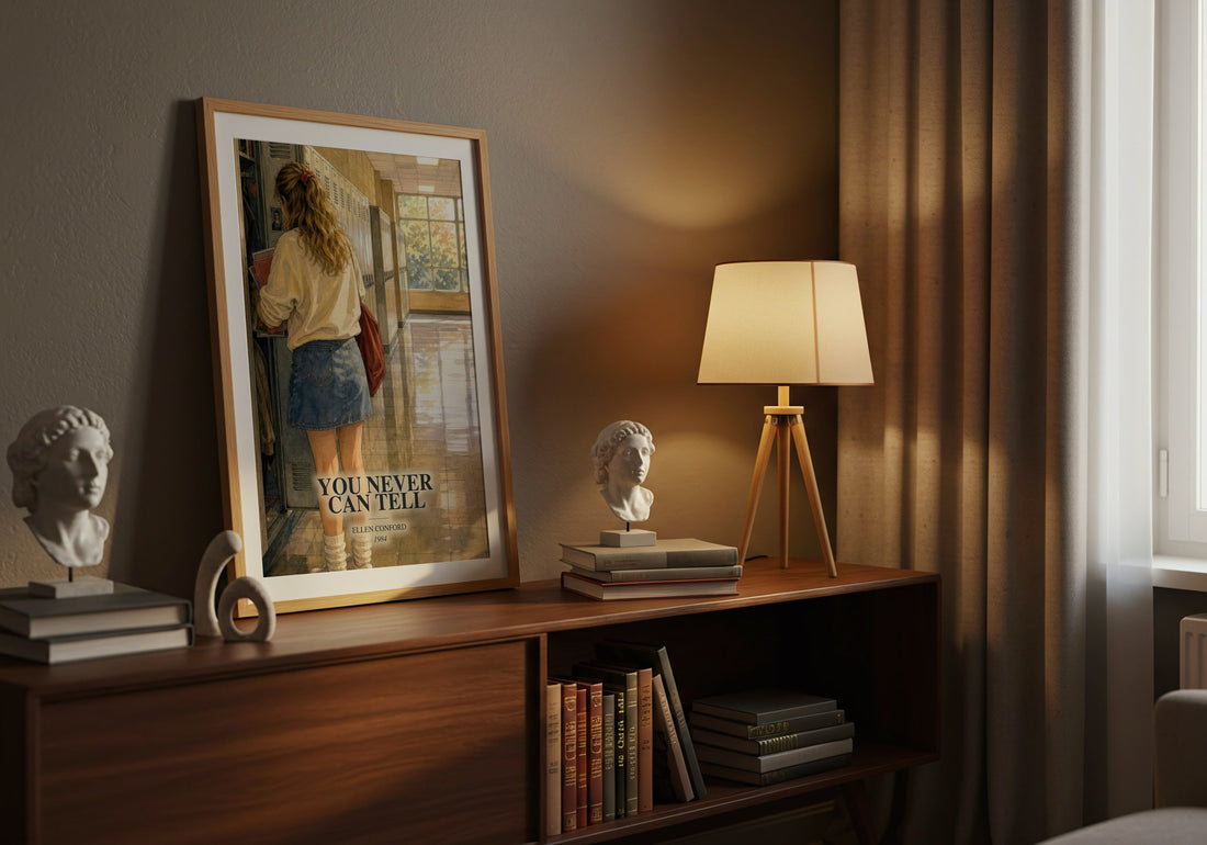 You never can tell watercolour print on bookshelf – Ellen Conford fan gift