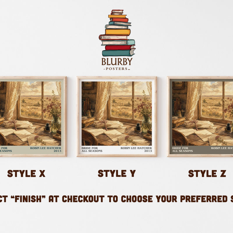Bride for All Seasons literary print in frame leaning in hallway – romance wall art