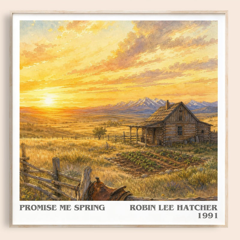 Promise Me Spring literary book poster by Robin Lee Hatcher – framed literary art print