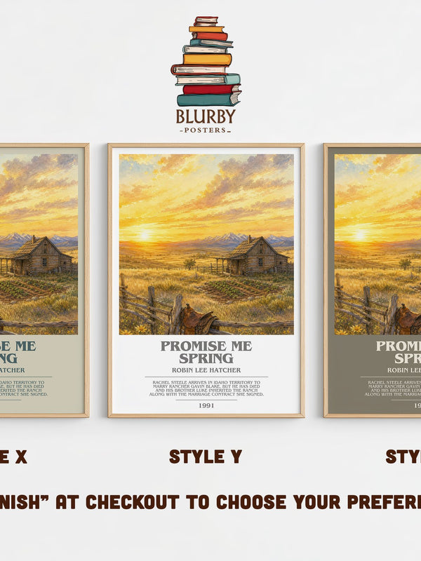 Promise Me Spring bookish print in frame leaning in hallway – romance wall art
