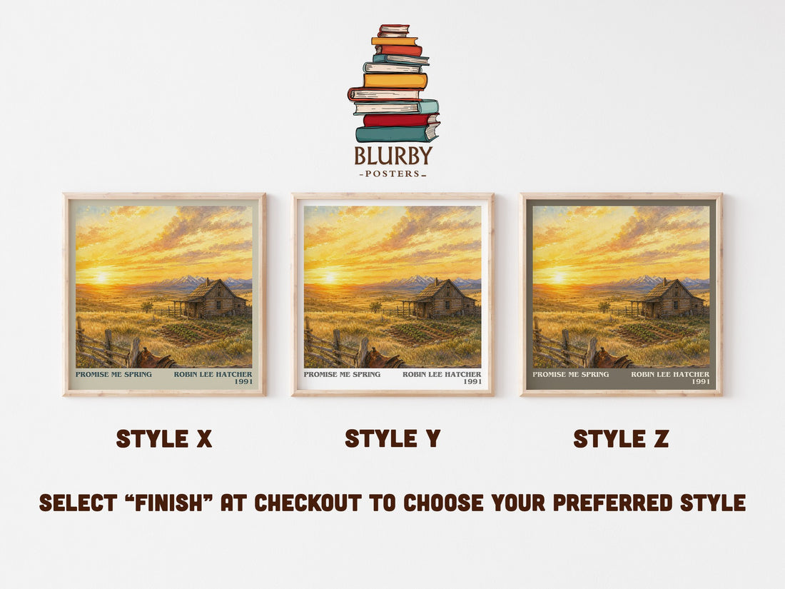 Promise Me Spring literary print in frame leaning in hallway – romance wall art (mockup)