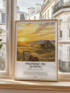 Promise Me Spring bookish poster colour and style options – Robin Lee Hatcher book art
