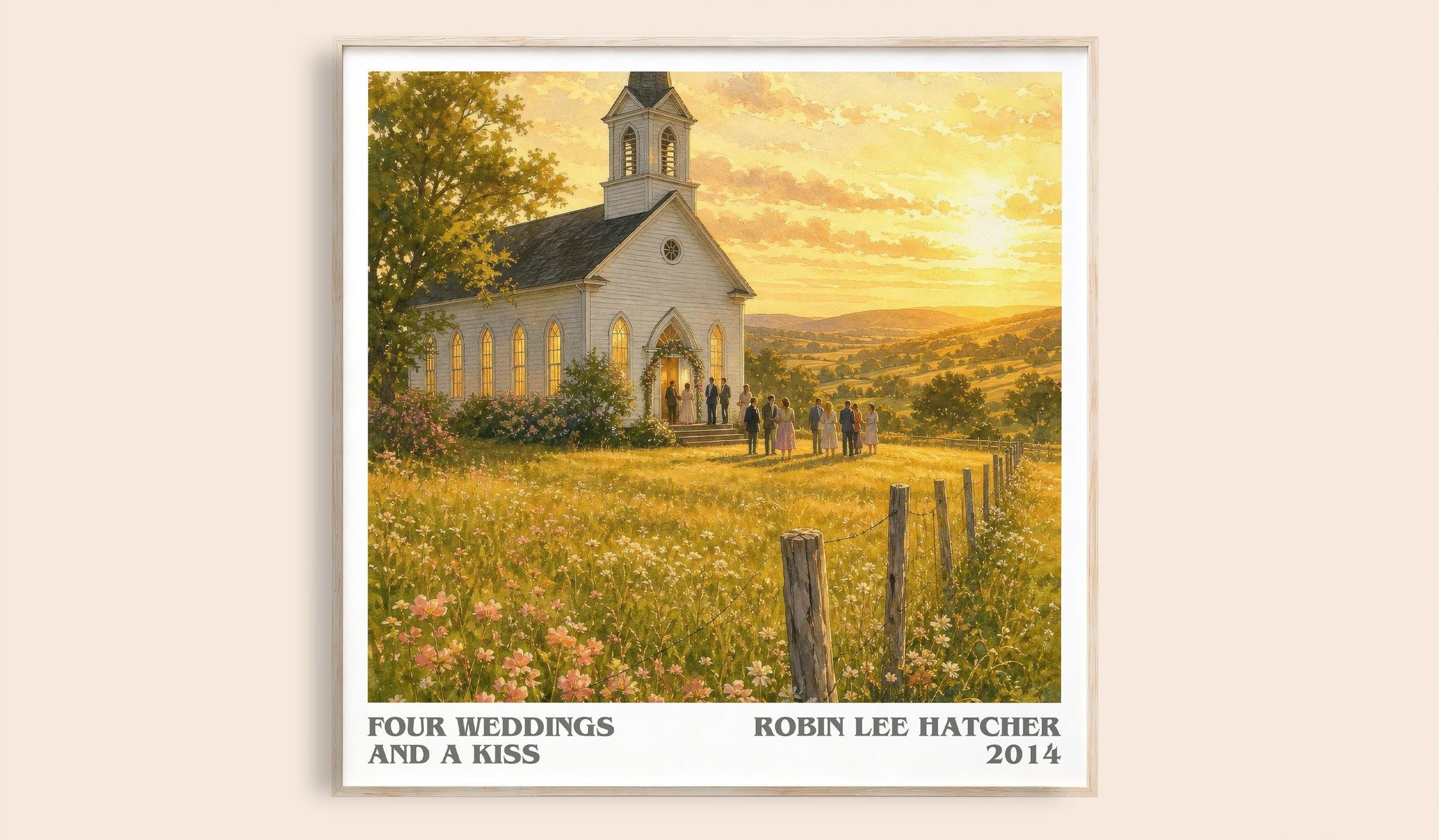 Four weddings and a kiss Literary Art Print by Robin Lee Hatcher