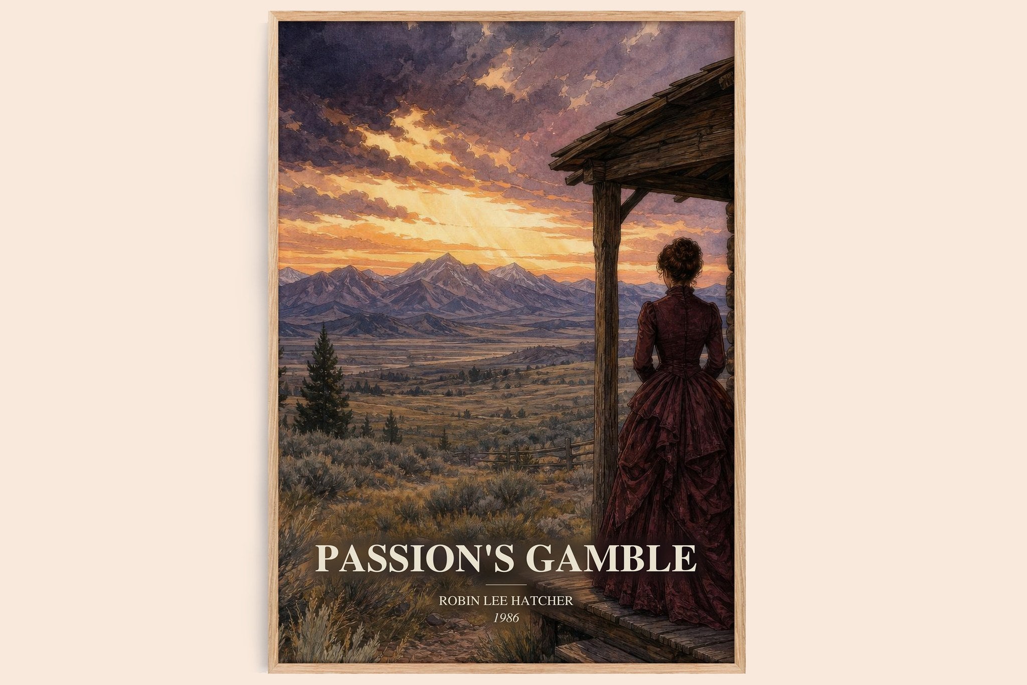 Passion's gamble Book Watercolour Illustration by Robin Lee Hatcher