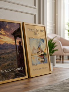 Passion's gamble watercolour print framed by window – literary home decor