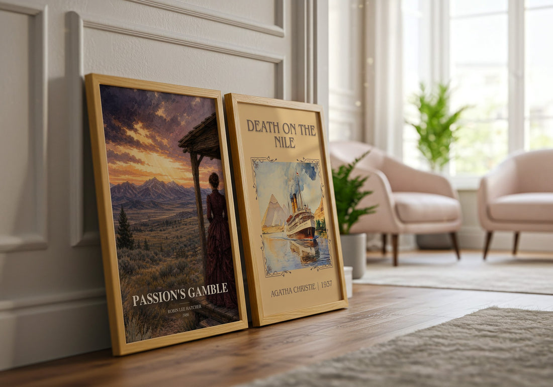 Passion's gamble watercolour print framed by window – literary home decor