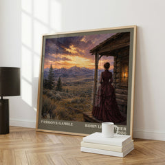 Passion's gamble literary print framed by window – literary home decor
