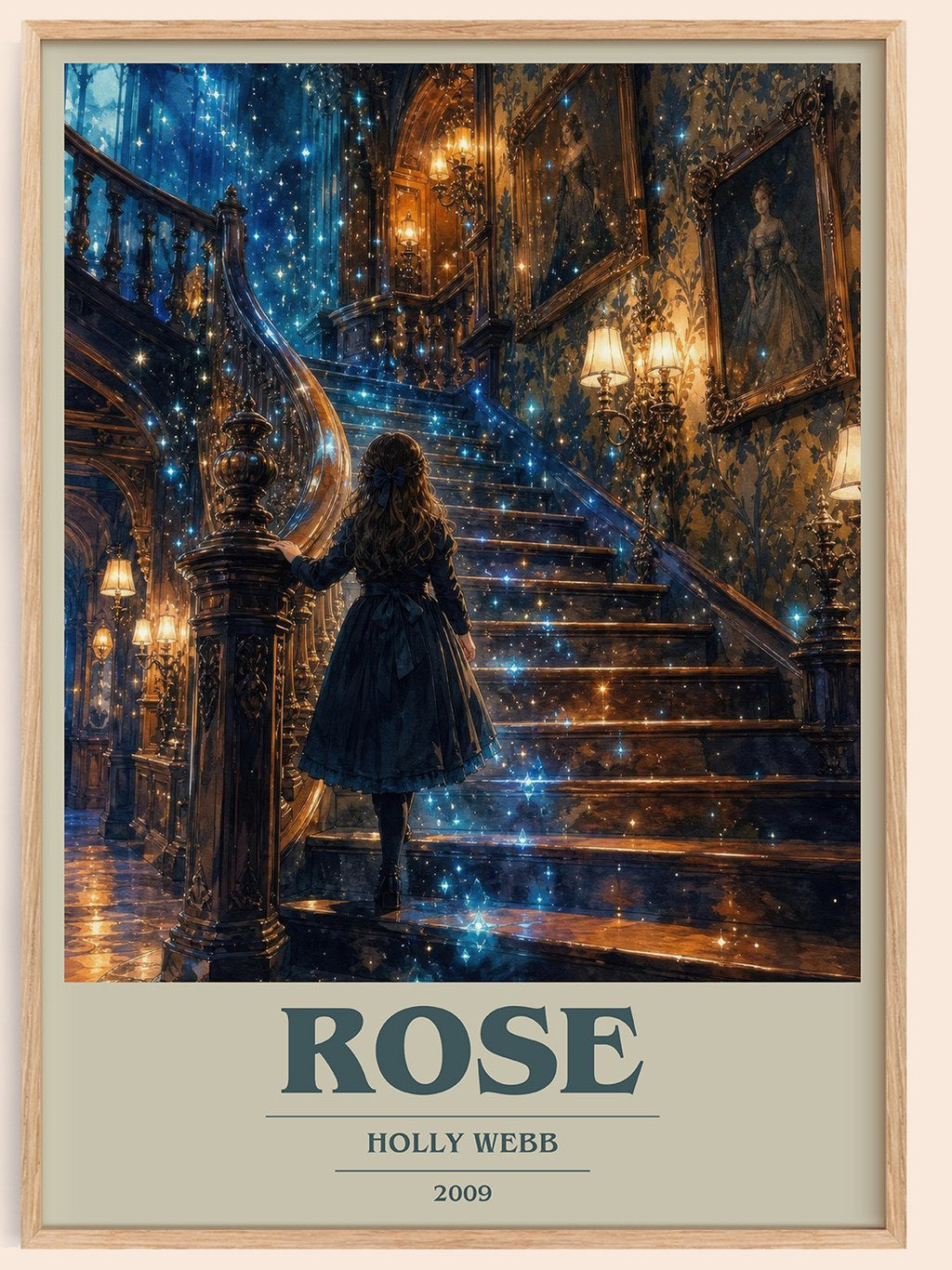 Rose book cover book poster by Holly Webb – framed literary art print