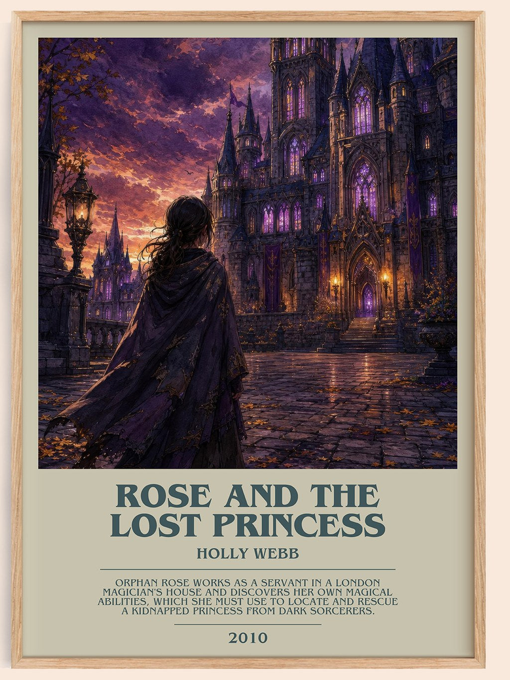 Rose And The Lost Princess bookish book poster by Holly Webb – framed literary art print