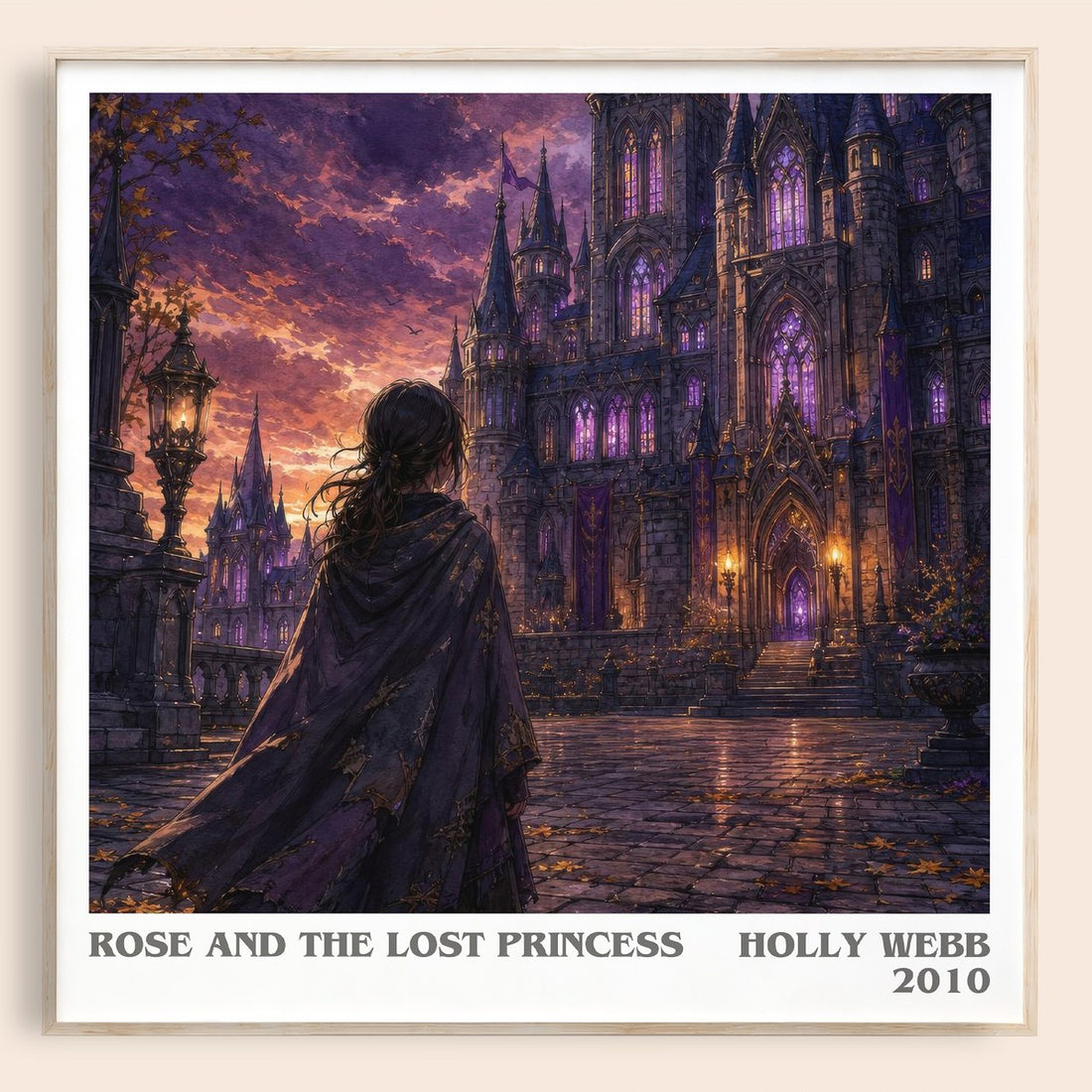 Rose And The Lost Princess literary book poster by Holly Webb – framed literary art print