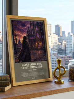 Rose And The Lost Princess bookish print framed by window – literary home decor