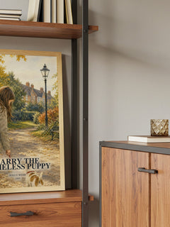 Harry the Homeless Puppy book watercolour illustration paper finish options – matte satin gloss