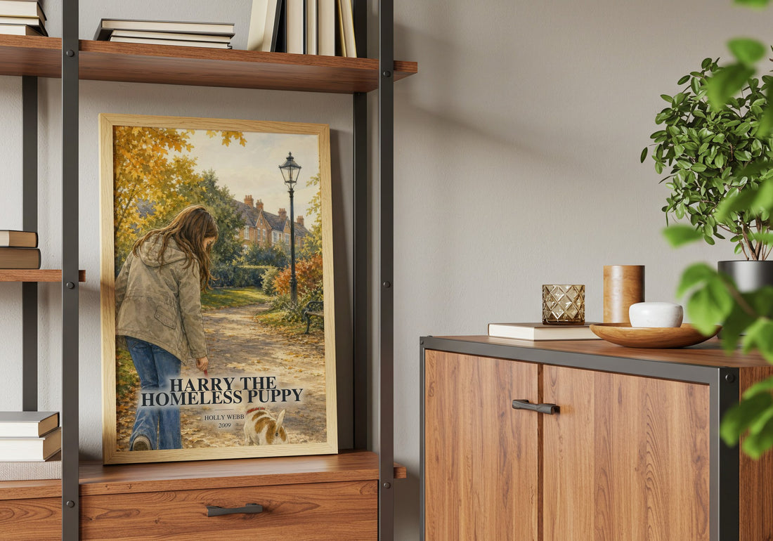 Harry the Homeless Puppy book watercolour illustration paper finish options – matte satin gloss