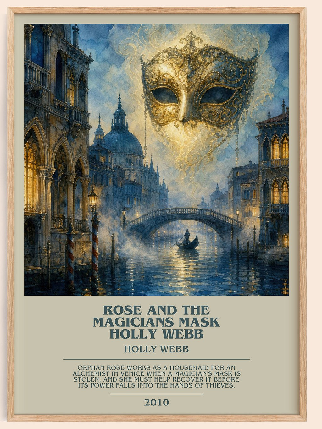 Rose and the Magicians Mask Holly Webb bookish book poster by Holly Webb – framed literary art print