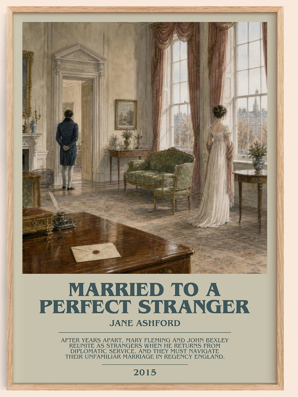 Married to a Perfect Stranger bookish book poster by Jane Ashford – framed literary art print
