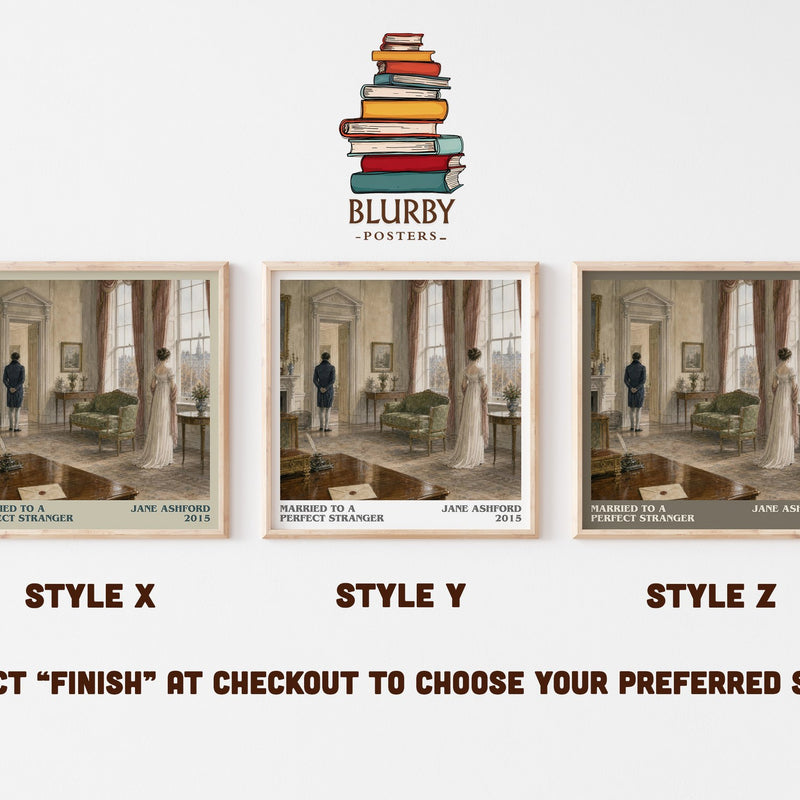 Married to a Perfect Stranger literary print in frame leaning in hallway – romance wall art