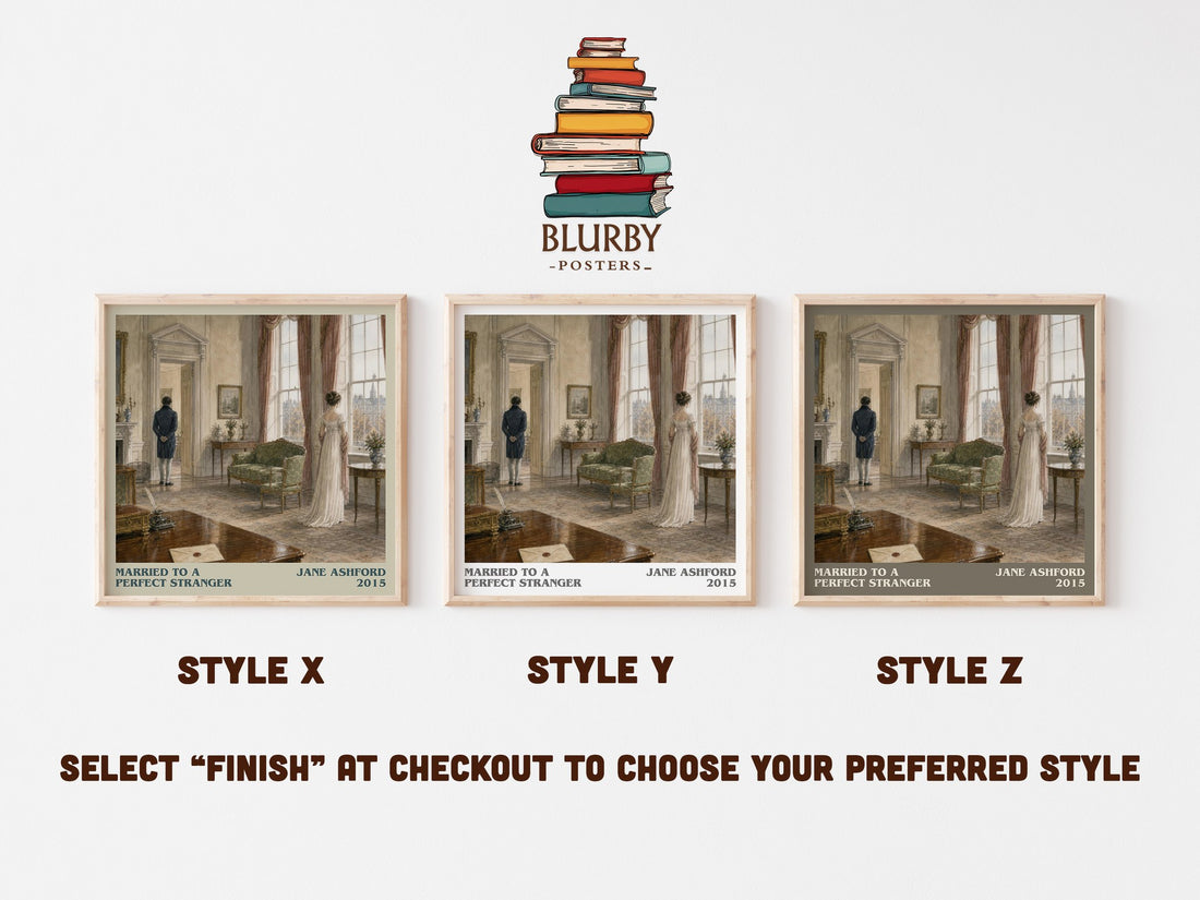 Married to a Perfect Stranger literary print in frame leaning in hallway – romance wall art (mockup)
