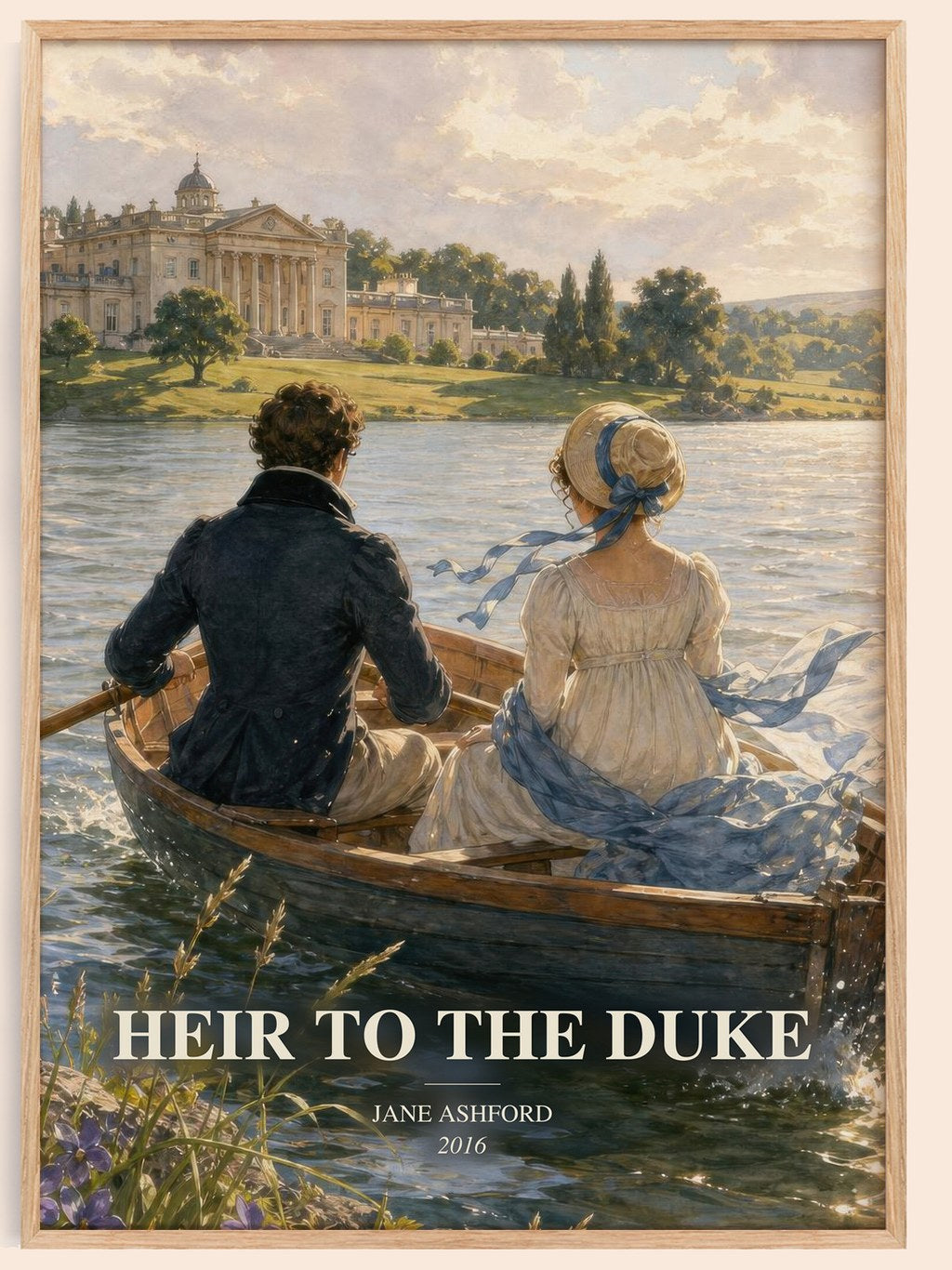 Heir to the Duke watercolour book poster by Jane Ashford – framed literary art print