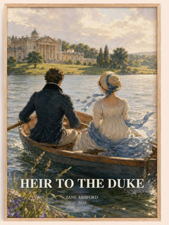 Heir to the Duke watercolour book poster by Jane Ashford – framed literary art print