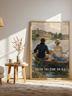 Heir to the Duke watercolour print in frame leaning in hallway – romance wall art
