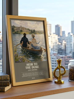 Heir to the Duke bookish print framed by window – literary home decor