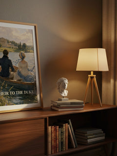 Heir to the Duke watercolour print on bookshelf – Jane Ashford fan gift