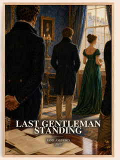 Last Gentleman Standing watercolour book poster by Jane Ashford – framed literary art print