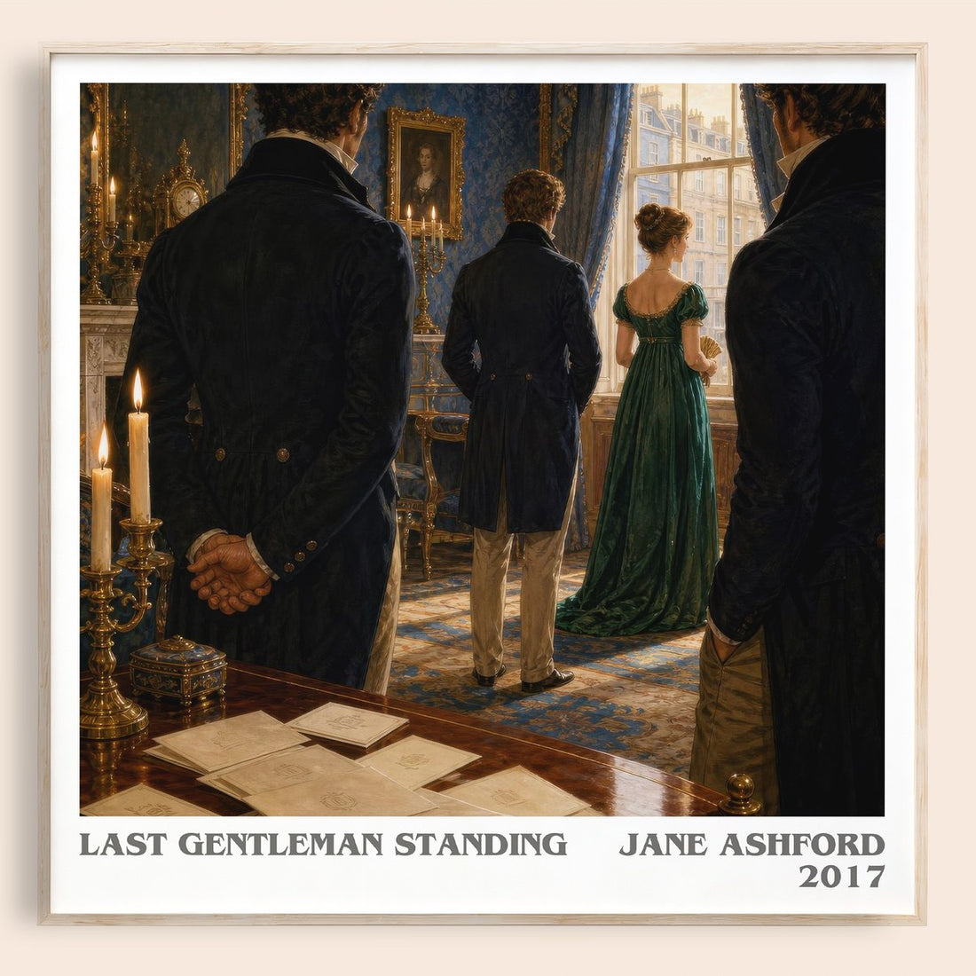 Last Gentleman Standing literary book poster by Jane Ashford – framed literary art print