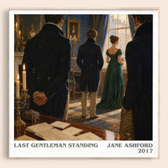 Last Gentleman Standing literary book poster by Jane Ashford – framed literary art print