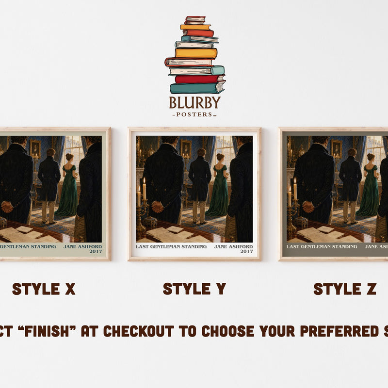 Last Gentleman Standing literary print in frame leaning in hallway – romance wall art