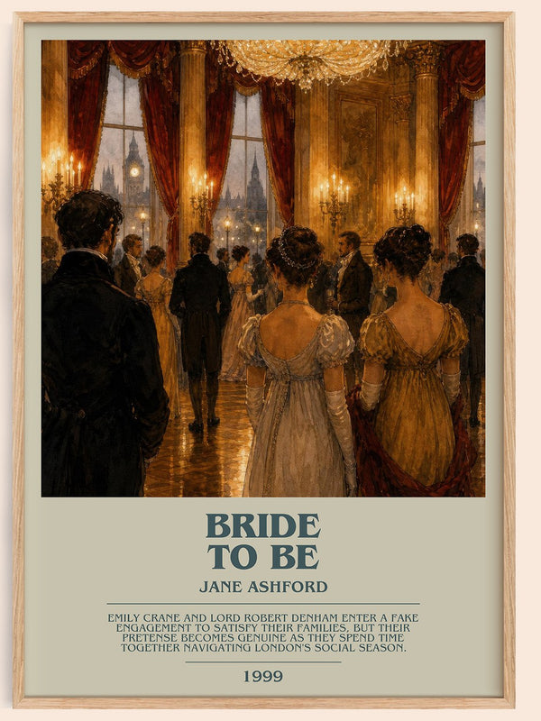 Bride to Be bookish book poster by Jane Ashford – framed literary art print
