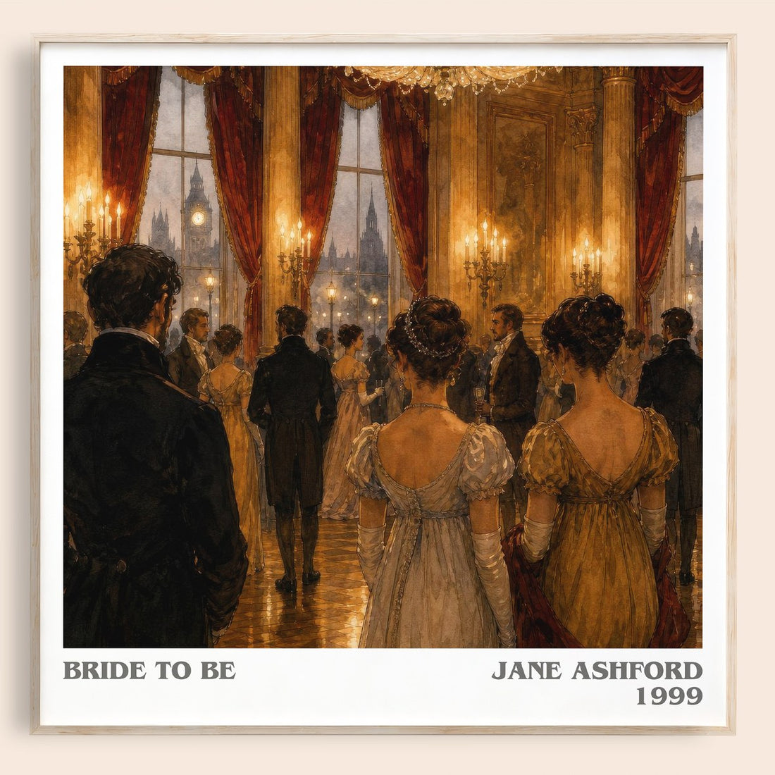 Bride to Be literary book poster by Jane Ashford – framed literary art print