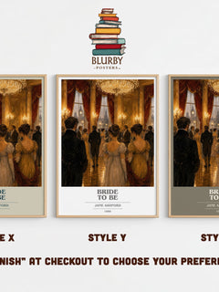 Bride to Be book cover print in frame leaning in hallway – romance wall art