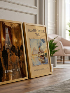 Bride to Be watercolour print framed by window – literary home decor