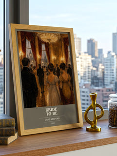 Bride to Be book cover print framed by window – literary home decor