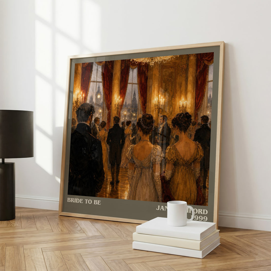 Bride to Be literary print framed by window – literary home decor