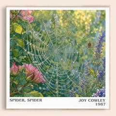 Spider, Spider literary book poster by Joy Cowley – framed literary art print