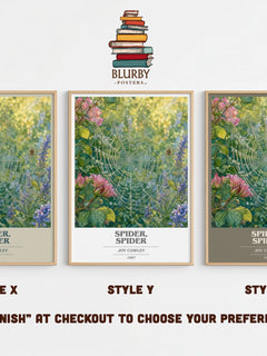 Spider, Spider book cover print in frame leaning in hallway – thriller wall art