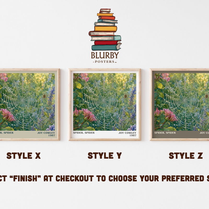 Spider, Spider literary print in frame leaning in hallway – thriller wall art