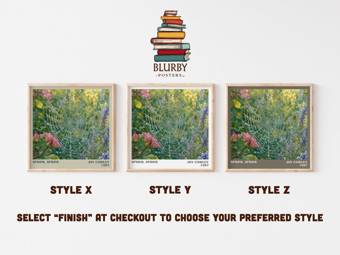 Spider, Spider literary print in frame leaning in hallway – thriller wall art (mockup)
