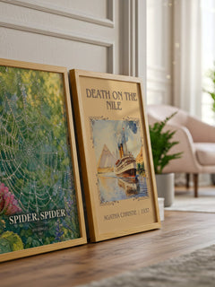 Spider, Spider watercolour print framed by window – literary home decor