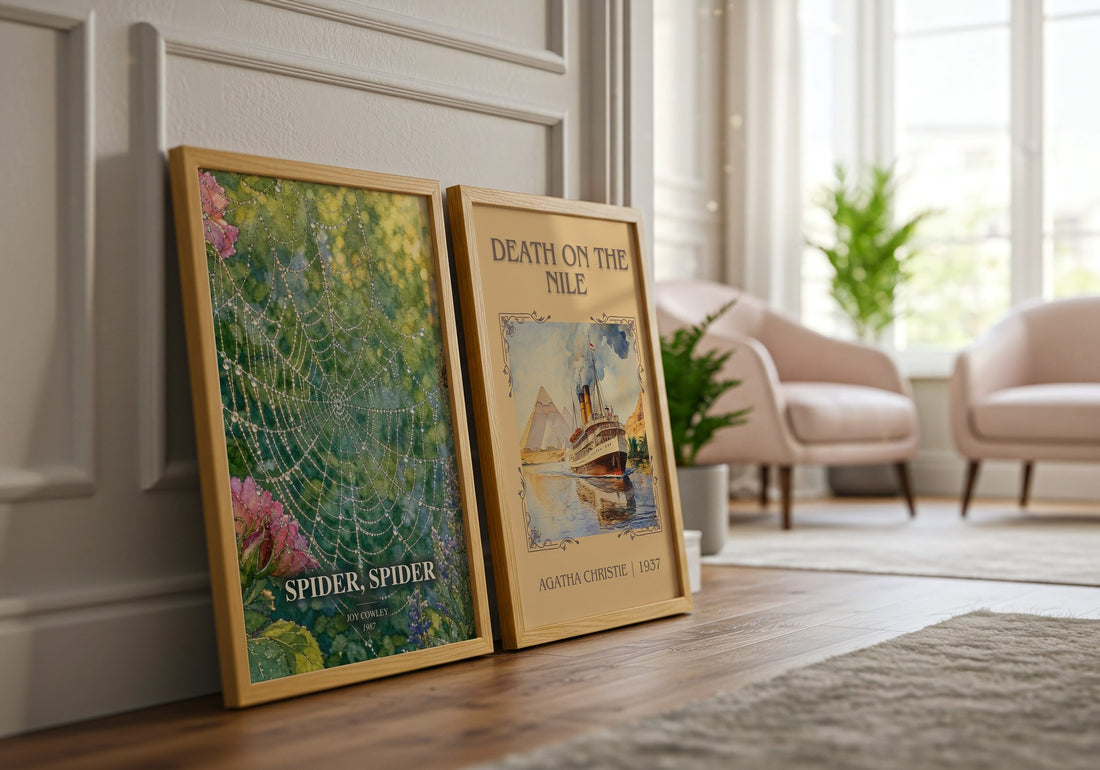 Spider, Spider watercolour print framed by window – literary home decor