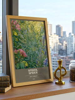 Spider, Spider book cover print framed by window – literary home decor