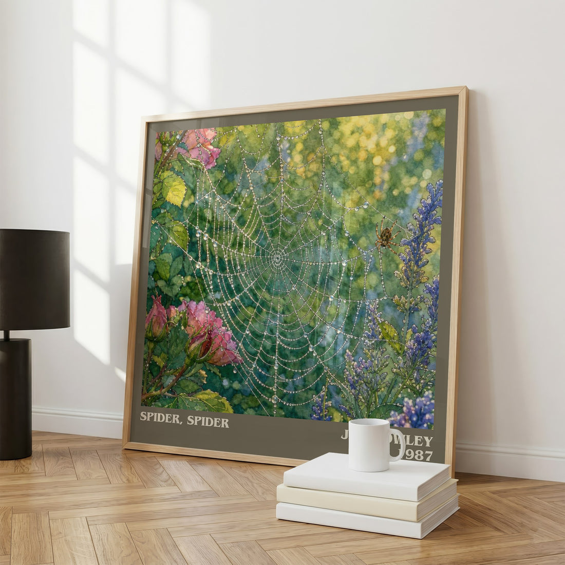 Spider, Spider literary print framed by window – literary home decor