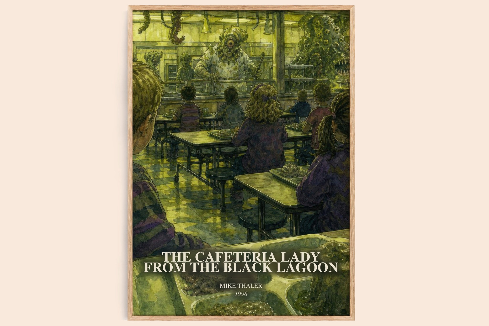 The cafeteria lady from the black lagoon Book Watercolour Illustration by Mike Thaler
