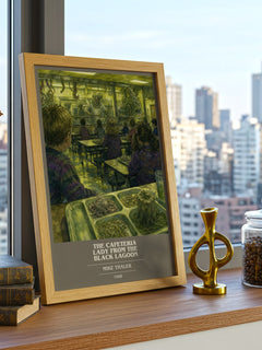 The cafeteria lady from the black lagoon book cover print framed by window – literary home decor