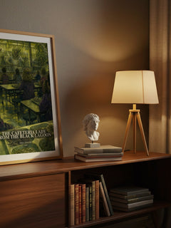The cafeteria lady from the black lagoon watercolour print on bookshelf – Mike Thaler fan gift