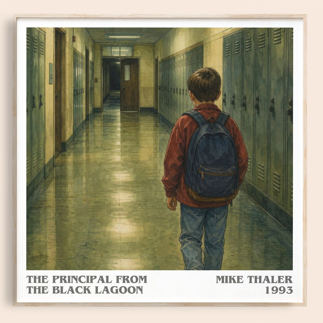 The Principal From the Black Lagoon literary book poster by Mike Thaler – framed literary art print